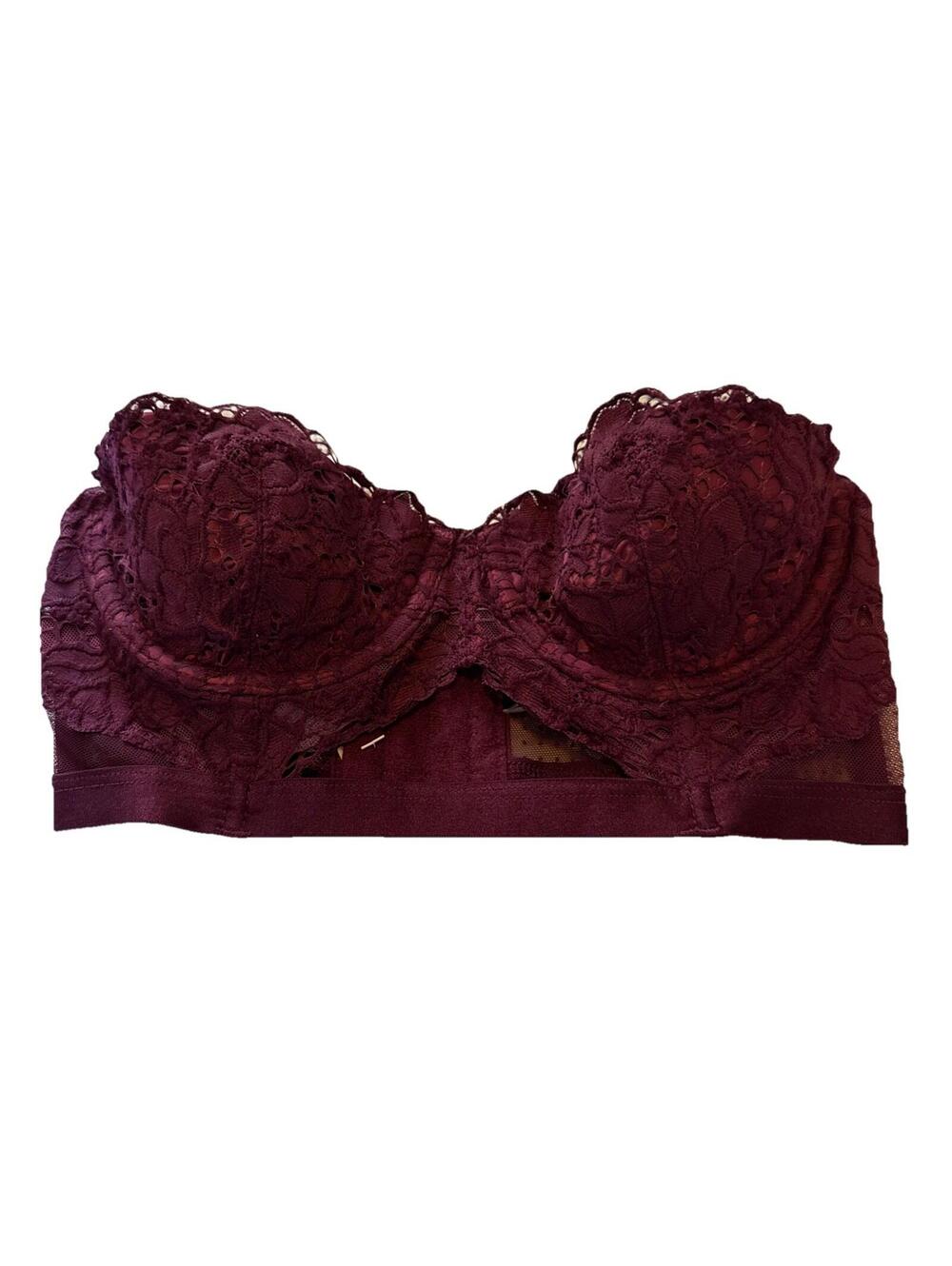 Victorias Secret Very Sexy Strapless Multi Way Bra Womens 32B Lacy Balconette